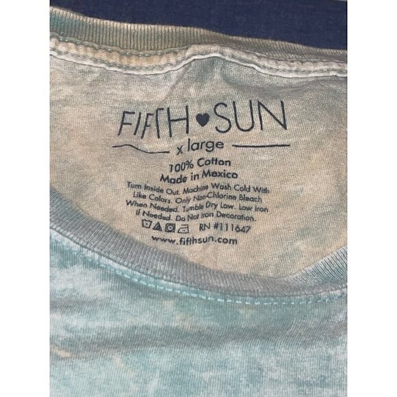 Fifth Sun Top "Okay Now Spill the Tea Sis" Mint Green Tie Dye Size X-Large - Picture 7 of 7